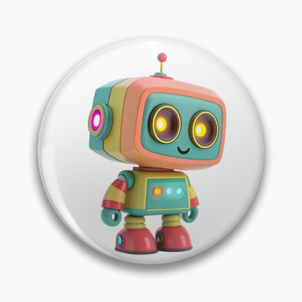 Item preview, A cute robot with glowing neon eyes designed and sold by elkuni.
