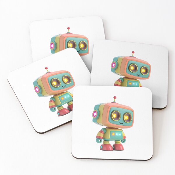 Item preview, A cute robot with glowing neon eyes designed and sold by elkuni.