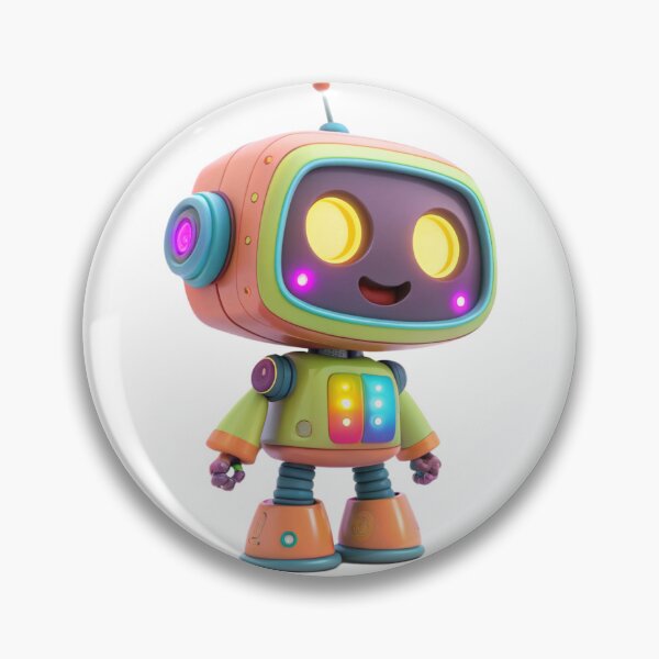 Item preview, A cute robot with glowing neon eyes designed and sold by elkuni.