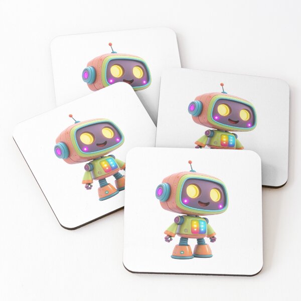 Item preview, A cute robot with glowing neon eyes designed and sold by elkuni.