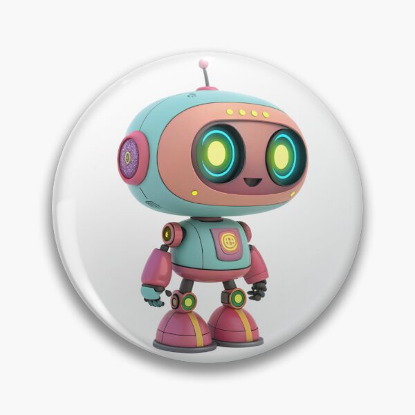Item preview, A cute robot with glowing neon eyes designed and sold by elkuni.