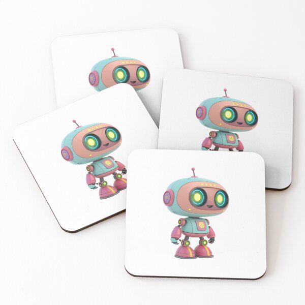 Item preview, A cute robot with glowing neon eyes designed and sold by elkuni.