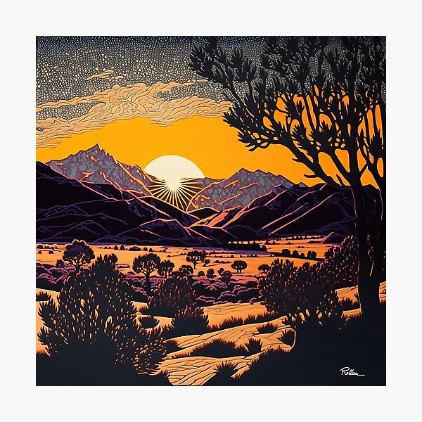 Item preview, SUNSET OVER THE EASTERN SIERRA NEVADA MOUNTAINS designed and sold by ArtbyRolleen.