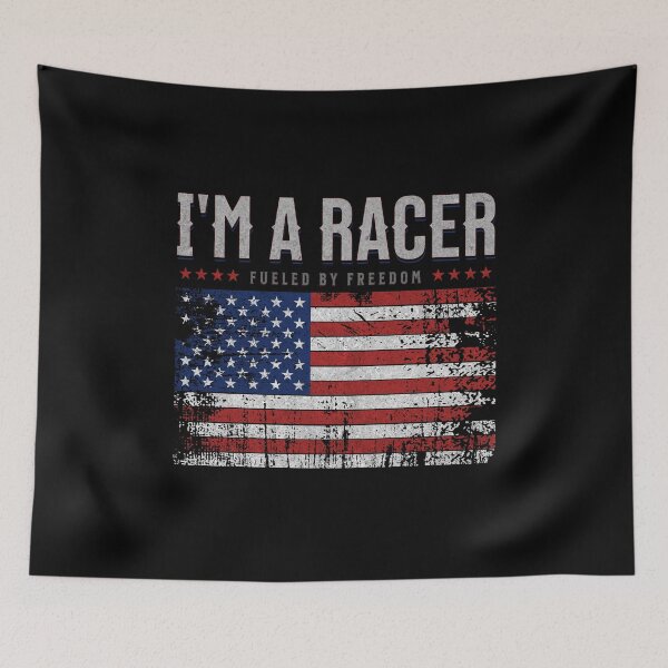 Item preview, I'm A Racer Fueled By Freedom USA American Flag Car Racing Motorsport America Patriotic 4th Of July designed and sold by CarantinedChaos.