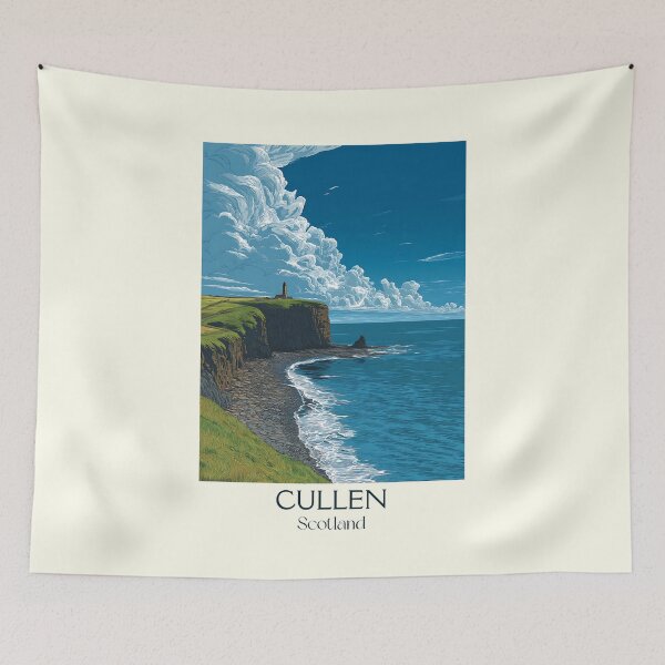 Item preview, Cullen Scotland Vintage Travel Poster | Moray Firth Coastal Art Print designed and sold by TuncGK.