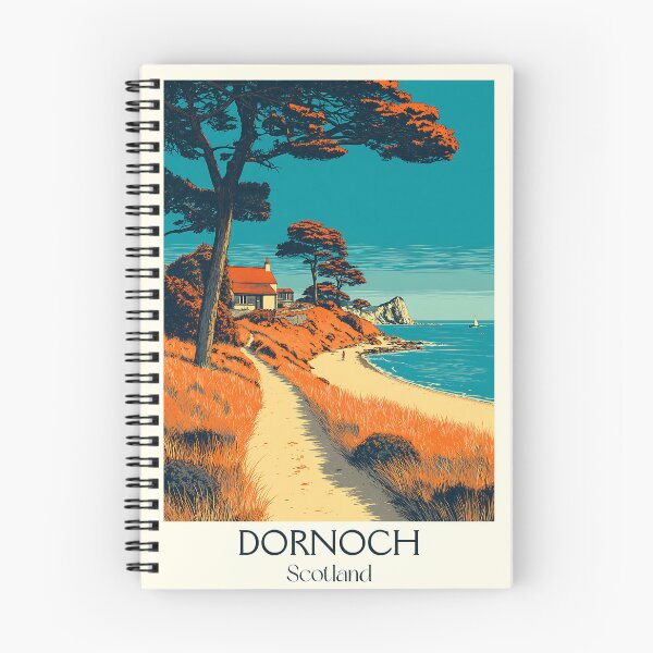 Item preview, Dornoch Scotland Retro Travel Poster | Scottish Highlands Beach Art designed and sold by TuncGK.