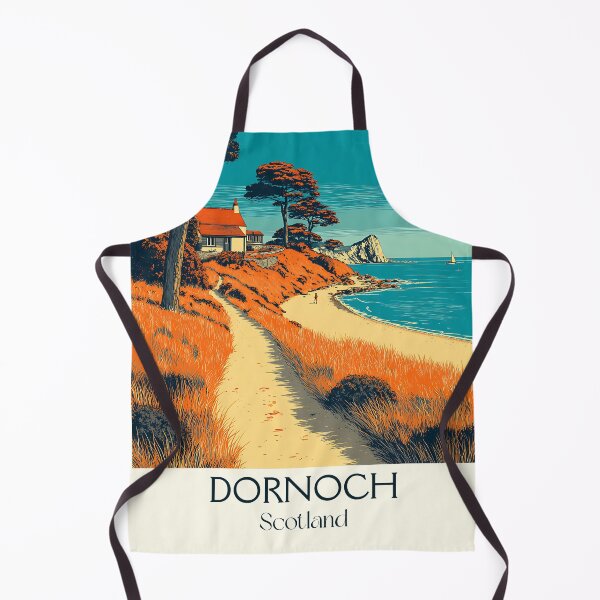 Item preview, Dornoch Scotland Retro Travel Poster | Scottish Highlands Beach Art designed and sold by TuncGK.