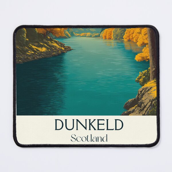Item preview, Dunkeld Scotland Vintage Art Print | Perthshire Autumn Travel Poster designed and sold by TuncGK.