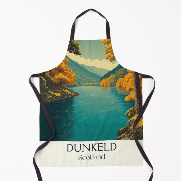 Item preview, Dunkeld Scotland Vintage Art Print | Perthshire Autumn Travel Poster designed and sold by TuncGK.