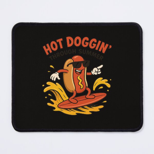 Item preview, Hot Doggin' Through Summer Funny Summer Hot Dog,Surfing  designed and sold by stylishdzign.