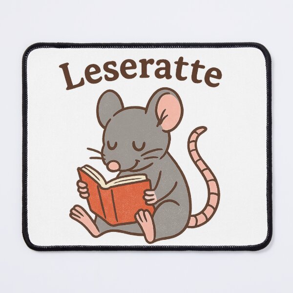 Item preview, Bookworm – Grey mouse with book designed and sold by Kunst-Shirt.