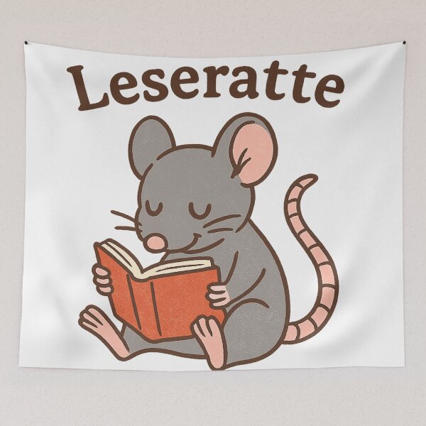 Item preview, Bookworm – Grey mouse with book designed and sold by Kunst-Shirt.