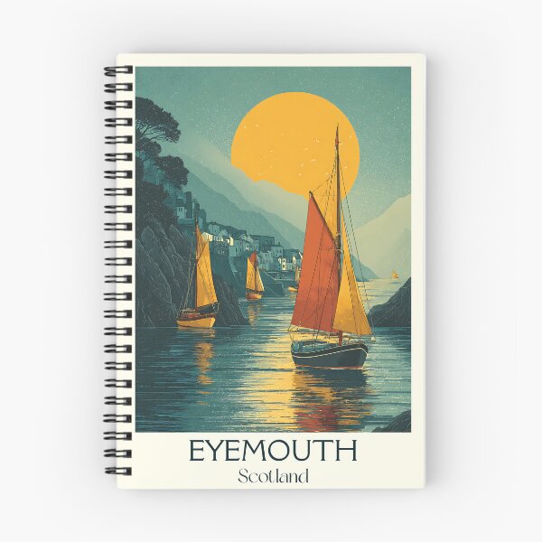 Item preview, Eyemouth Scotland Vintage Travel Poster | Scottish Borders Harbour Art designed and sold by TuncGK.