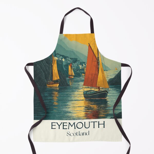 Item preview, Eyemouth Scotland Vintage Travel Poster | Scottish Borders Harbour Art designed and sold by TuncGK.