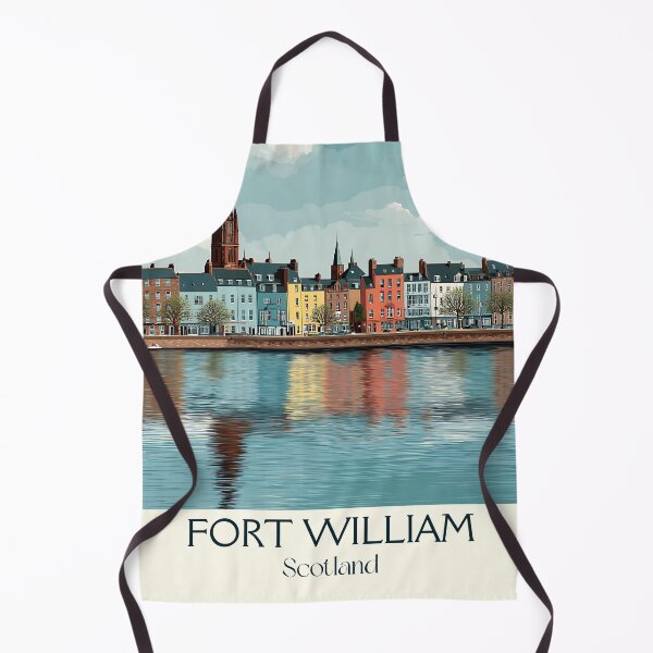 Item preview, Fort William Scotland Travel Poster | Ben Nevis & Loch Linnhe Art Print designed and sold by TuncGK.