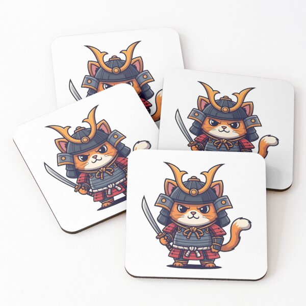 Item preview, Cute Samurai Cat – Kawaii Warrior Kitty in Japanese Armor with Katana designed and sold by Apexwear .