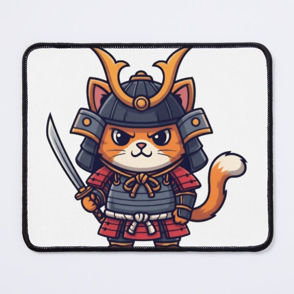 Item preview, Cute Samurai Cat – Kawaii Warrior Kitty in Japanese Armor with Katana designed and sold by Apexwear .
