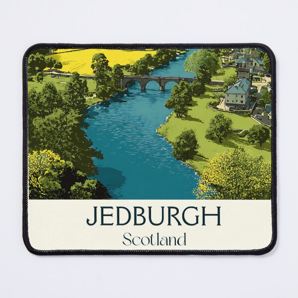Item preview, Jedburgh Scotland Retro Travel Poster | Scottish Borders Town Art Print designed and sold by TuncGK.