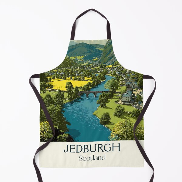 Item preview, Jedburgh Scotland Retro Travel Poster | Scottish Borders Town Art Print designed and sold by TuncGK.