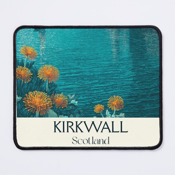 Item preview, Kirkwall, Orkney Islands, Scotland Travel Poster | St Magnus Cathedral Art designed and sold by TuncGK.