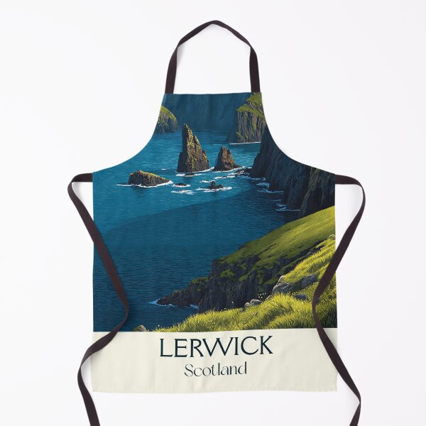 Item preview, Lerwick, Shetland Islands, Scotland Poster | Coastal Cliffs Travel Art designed and sold by TuncGK.