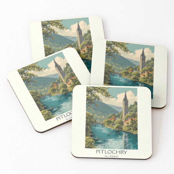 Item preview, Pitlochry Scotland Vintage Travel Poster | Perthshire Landscape Art Print designed and sold by TuncGK.