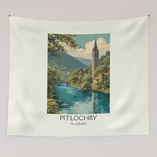 Item preview, Pitlochry Scotland Vintage Travel Poster | Perthshire Landscape Art Print designed and sold by TuncGK.