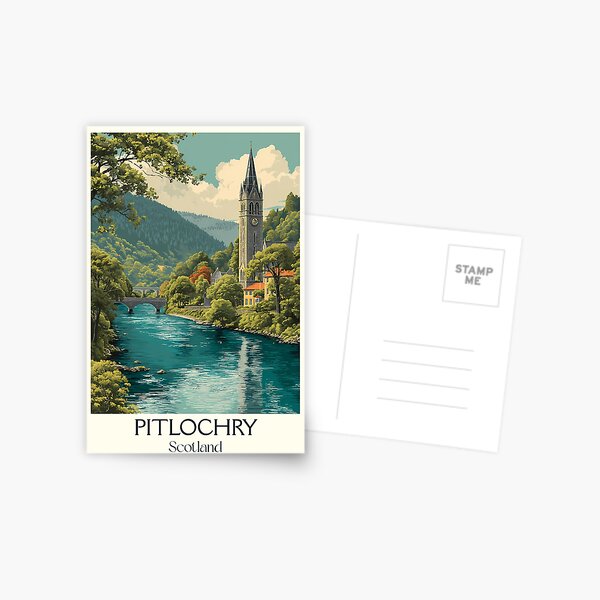 Item preview, Pitlochry Scotland Vintage Travel Poster | Perthshire Landscape Art Print designed and sold by TuncGK.