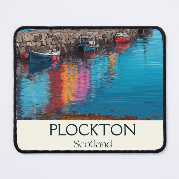 Item preview, Plockton Scotland Retro Travel Poster | Highlands Harbour Wall Art designed and sold by TuncGK.