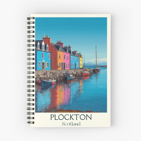 Item preview, Plockton Scotland Retro Travel Poster | Highlands Harbour Wall Art designed and sold by TuncGK.