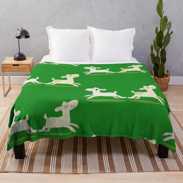 Item preview, two goats are running happily on the grass on the farm designed and sold by duxpavlic.