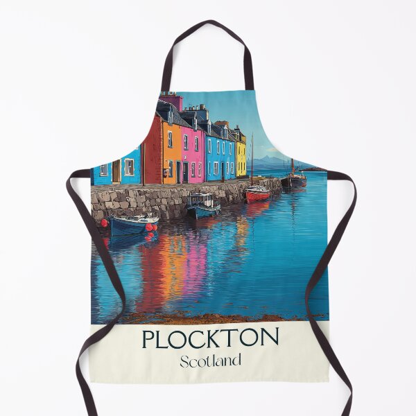 Item preview, Plockton Scotland Retro Travel Poster | Highlands Harbour Wall Art designed and sold by TuncGK.