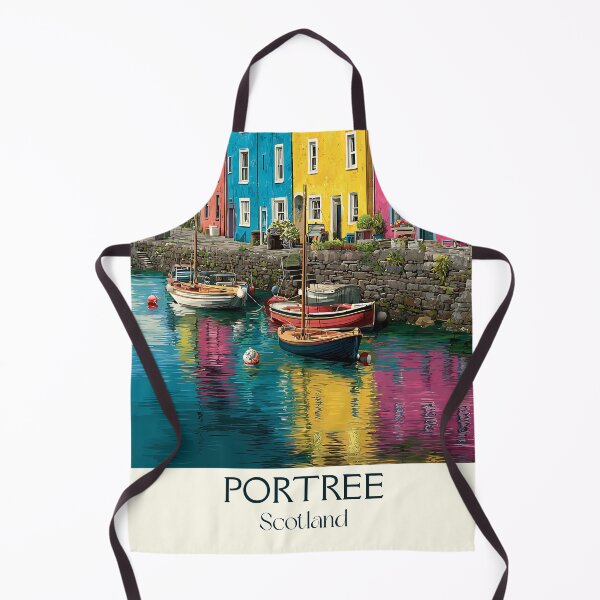 Item preview, Portree, Isle of Skye, Scotland Retro Poster | Colourful Harbour Art designed and sold by TuncGK.