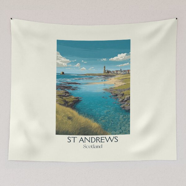 Item preview, St Andrews Scotland Vintage Poster | Home of Golf Fife Coast Art designed and sold by TuncGK.