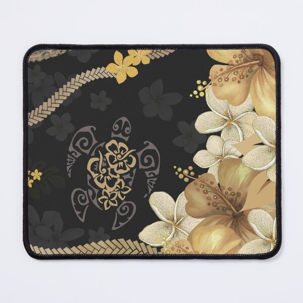 Item preview, Golden Hawaiian Hibiscus and Plumeria Tapa Fusion designed and sold by J Marielle Designs.