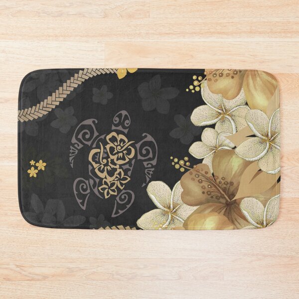 Item preview, Golden Hawaiian Hibiscus and Plumeria Tapa Fusion designed and sold by J Marielle Designs.