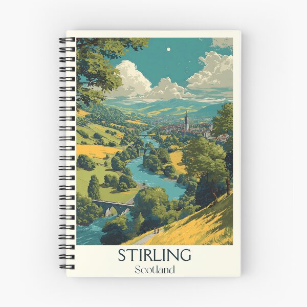 Item preview, Stirling Scotland Vintage Travel Poster | Castle & Wallace Monument Art designed and sold by TuncGK.