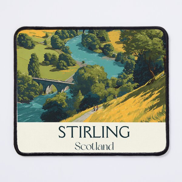 Item preview, Stirling Scotland Vintage Travel Poster | Castle & Wallace Monument Art designed and sold by TuncGK.