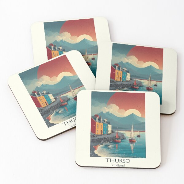 Item preview, Thurso Scotland Vintage Travel Poster | NC500 North Coast Surf Art designed and sold by TuncGK.