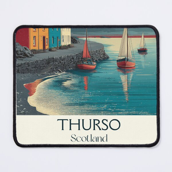 Item preview, Thurso Scotland Vintage Travel Poster | NC500 North Coast Surf Art designed and sold by TuncGK.