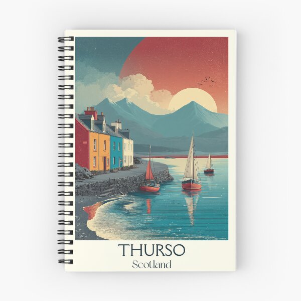 Item preview, Thurso Scotland Vintage Travel Poster | NC500 North Coast Surf Art designed and sold by TuncGK.