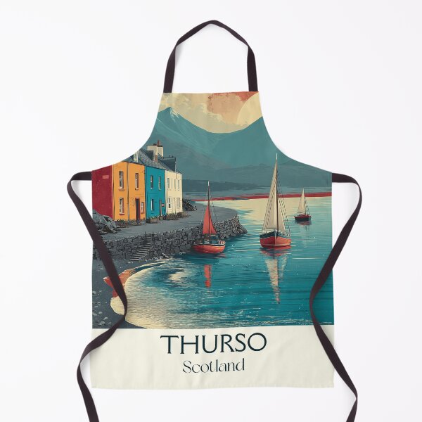 Item preview, Thurso Scotland Vintage Travel Poster | NC500 North Coast Surf Art designed and sold by TuncGK.