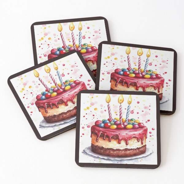 Item preview, cute animated birthday cake design designed and sold by NivyasArtistry.