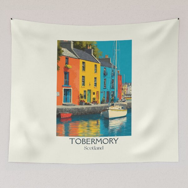 Item preview, Tobermory, Isle of Mull, Scotland Poster | Colourful Harbour Art designed and sold by TuncGK.