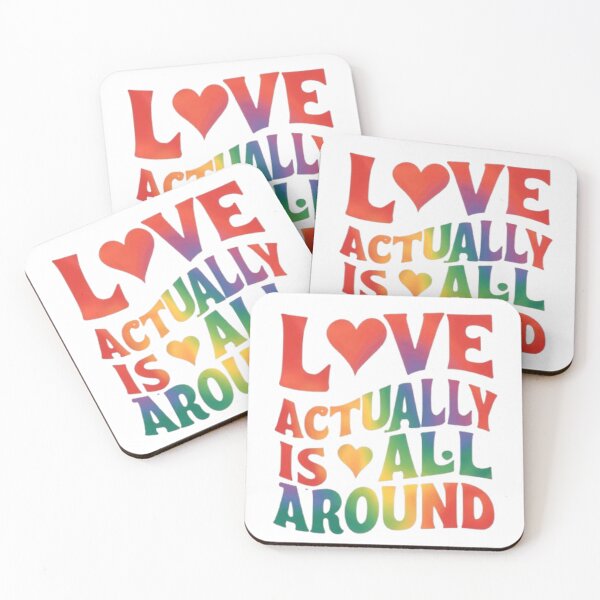 Item preview, Love Actually Is All Around – Rainbow Pride Quote Typography Design designed and sold by MeowMuzez.