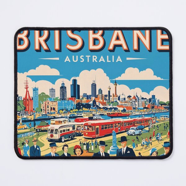 Item preview, Brisbane Australia Vintage Travel Tourism designed and sold by TravelersGems.