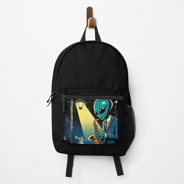 Item preview, an alien playing the saxophone and a cat designed and sold by Dogandesighn.
