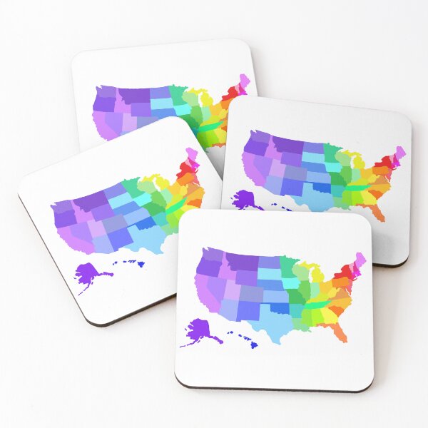 Item preview, Rainbow United States map designed and sold by emfseal.