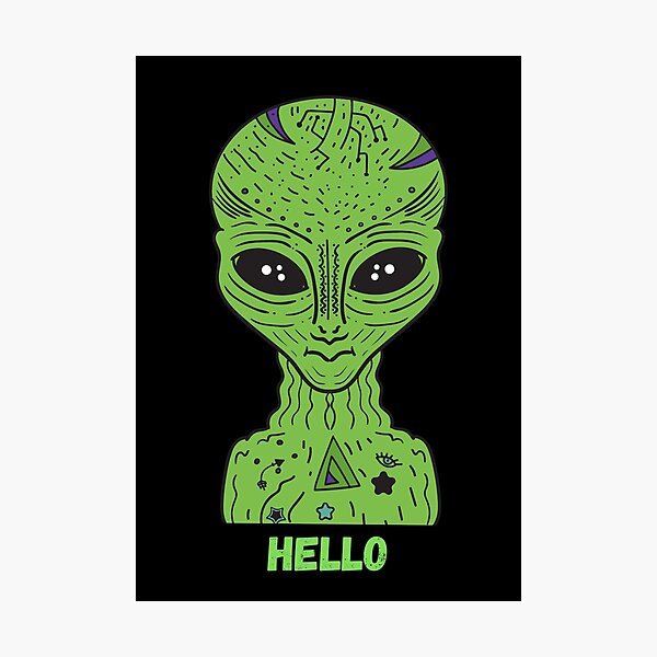 Item preview, Friendly Alien Saying Hello – Cute Cartoon Alien T-Shirt designed and sold by PrincessStudio.