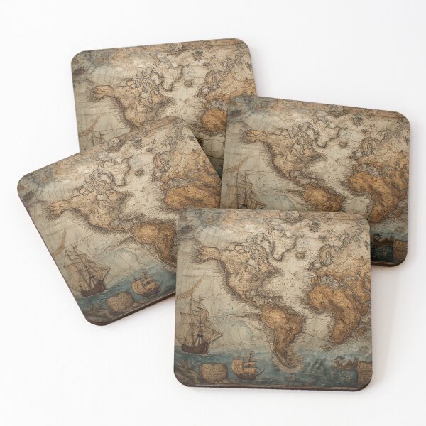 Item preview, Medieval Map Ship Art designed and sold by TheDarkWardrobe.